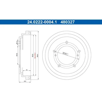 Brzdový buben Brzdový buben ATE 24.0222-0004.1