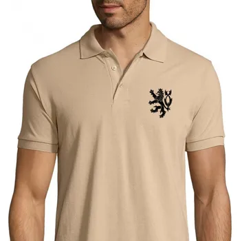 Pánské tričko Polokošile Striker Český lev - béžová, 3XL