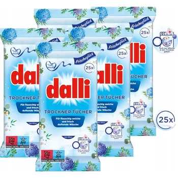 Aviváž DALLI Vlhčené vonné ubrousky do sušičky prádla, změkčující, 5x25 ks