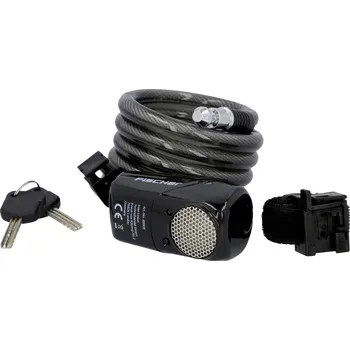 Zámek na kolo FISCHER FAHRRAD spirálový kabelový zámek antracitová s alarmem zámek s klíčem