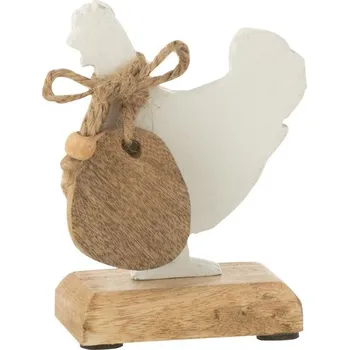 Velikonoční dekorace J-Line by Jolipa Dekorace Slepička s Vajíčkem na Podstavci Produktové Číslo 40202 Hnědá