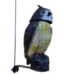 Trojrozměrná maketa sova 40 cm, rotující hlava - kotvení na hromosvod