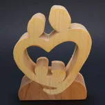 AMADEA Dřevěný moderní betlém v srdci, masivní dřevo dvou druhů dřevin, 9x12x3 cm