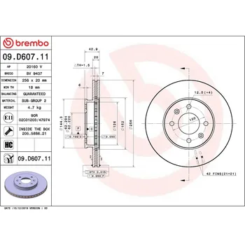 Brzdový kotouč Brzdový kotouč BREMBO 09.D607.11