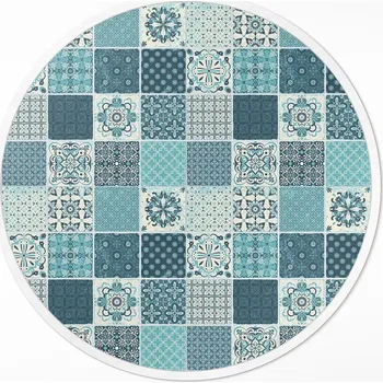 Koberec Kulatý Koberec průměr 60 cm Vzorovaná mozaika dekorativní dlaždice