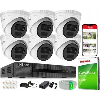 Bezpečnostní kamera Sada domácího monitoringu IP kamera 6x IPC-T241H-C NVR-4CH-4MP/4P 4MPx IR 20 m