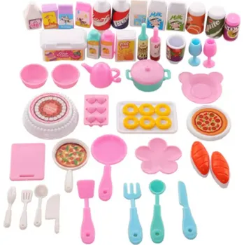 Doplněk pro panenku Mini náčinní do kuchyňky + potraviny a nápoje pro panenky Barbie