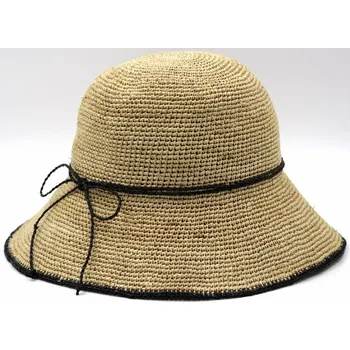 Klobouk Dámský slaměný klobouk Croche s velkou tvarovatelnou krempou - Marone Velikost: Unisize (S-XL)