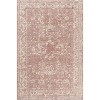Koberec Koberec do Kuchyně 120x180 cm Pudrově Růžový s Opotřebovaným Květinovým Vintage Vzorem