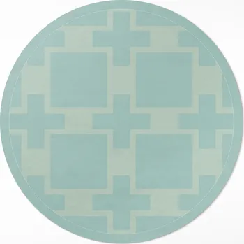 Obraz Kulatý Koberec Vinyl do ložnice Rozměr ⌀ 130 cm Plusy a čtverce abstrakce