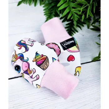 Čepice Kulišárny Kojenecké rukavičky proti poškrábání UNICORN Barva nápletu: Baby pink-světle růžová