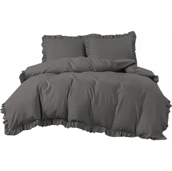 Povlečení Sada povlečení 160x200 povlečení grafit volánek