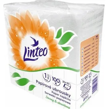 Papírový ubrousek Ubrousky Linteo bílé 30x30cm bílé, 1-vrstvé / 100ks