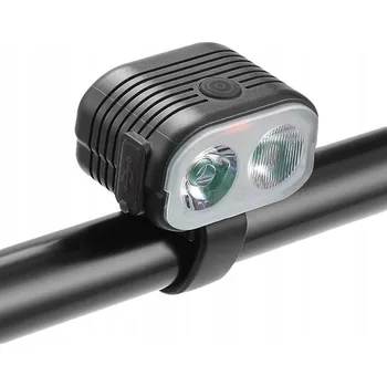 Cyklosvítilna Přední LED světlo na kolo - bílé světlo, černé, nabíjení USB-B