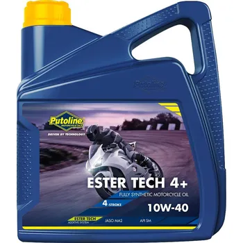 Motorový olej PUTOLINE Motorový olej Ester Tech 4T+ 10W40 4L Road/OFF-Road (Plně syntetický, vysoce výkonný 4-taktní soutěžní motorový olej. Olej určený pro Road/OFF-Road)