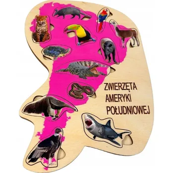 Dřevěná hračka Zvířata Jižní Ameriky, dřevěné puzzle se zvířátky, dřevěné