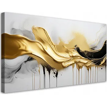 Obraz Obraz na plátně, Zlatá Abstrakce 3D 100x50