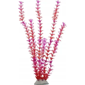 umělá květina UMĚLÁ ROSTLINA DO AKVÁRIA BORDOVÁ PLOVOUCÍ DEKORACE XXL 35 cm