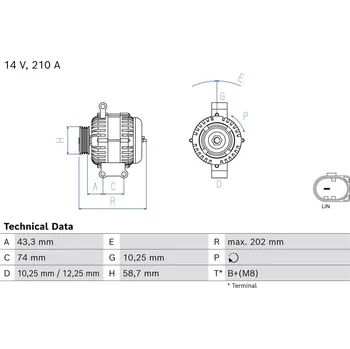 Alternátor Generátor BOSCH 0 986 086 040