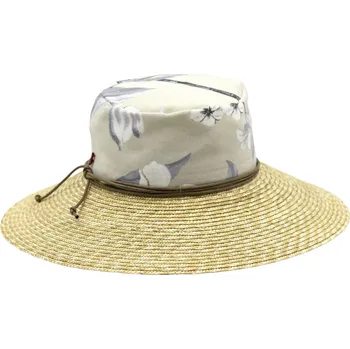 Klobouk Dámský bavlněný slaměný klobouk s velkou krempou - Marone Velikost: Unisize (S-XL)