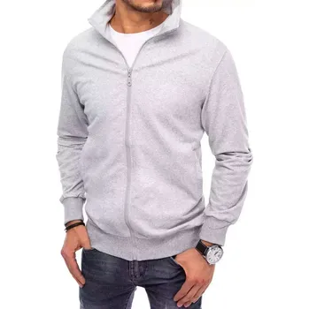 Pánská mikina Světle šedá basic mikina na zip BX5085 Velikost: M