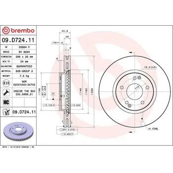 Brzdový kotouč Brzdový kotouč BREMBO 09.D724.11