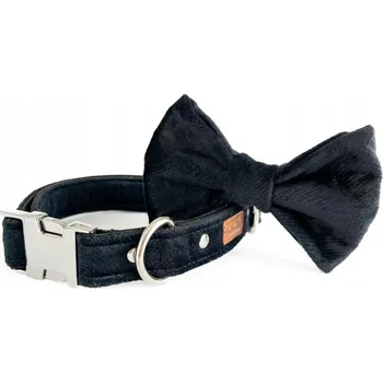 Obojek pro psa Obojek pro velkého psa s motýlkem, sada obojek s motýlkem - Černá, L