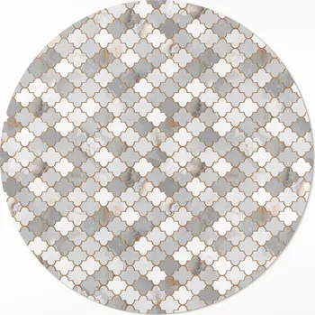 Koberec Kulatý Koberec Vinylový PVC fi 50 cm Módní kamenná mozaika Stylové dlaždice