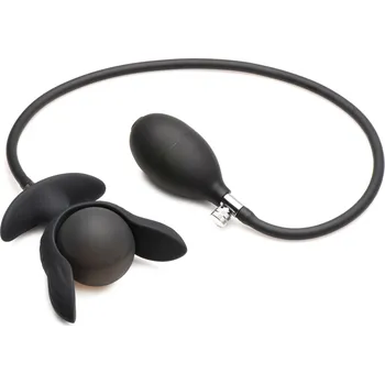 Master Series Dark Pearl Inflatable Vibrating Butt Plug Black