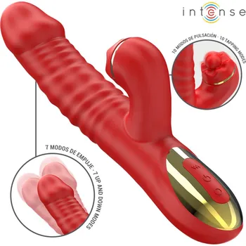 Vibrátor Intense Thalia Thrusting, Tapping Dual Vibrator Red