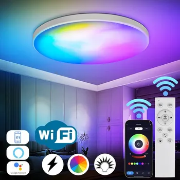 LED osvětlení LED Panel kulatý Gisam bílý, hnědý, vícebarevný