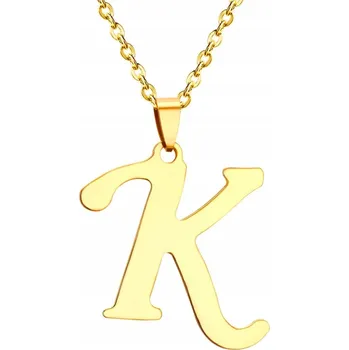 Náhrdelník Písmeno K Z NEREZOVÉ OCEL , pozlacený