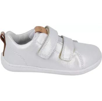 Dívčí tenisky Dětské barefoot kožené boty Stitch&Walk white metalic 27