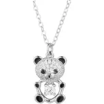 Leru Stříbrný náhrdelník medvídek se zirkony 12101.1 crystal