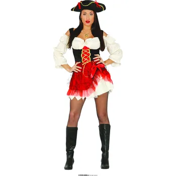 Karnevalový kostým Guirca Červená pirátka dámský kostým Velikost: 42 – 44 (L)
