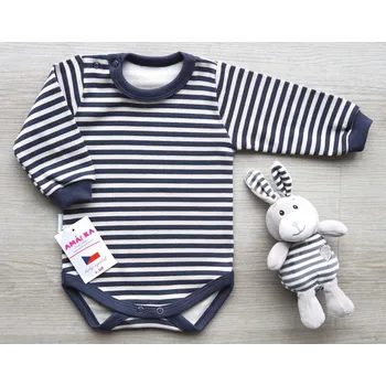 AMÁLKA Elastické žebrované body dlouhý rukáv, pruhované Velikost: 80