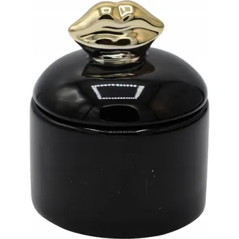 Příslušenství pro čtečku elektronické knihy KERAMICKÁ DÓZA ČERNÁ SE ZLATÝMI ÚSTY 8,2x9,8 cm