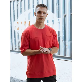 Pánské tričko Červené pánské tričko s náprsní kapsou RX5603 Velikost: L