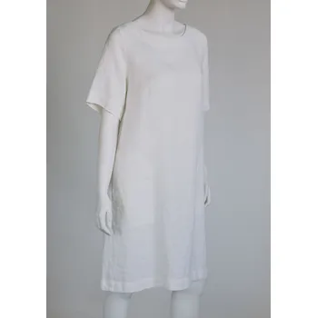 Dámské šaty Lněné šaty krátké Barva: Bílá, Velikost: 38