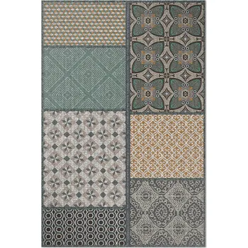 Koberec Koberec s ozdobnou grafikou textury imitující tkaninu 120x180 cm