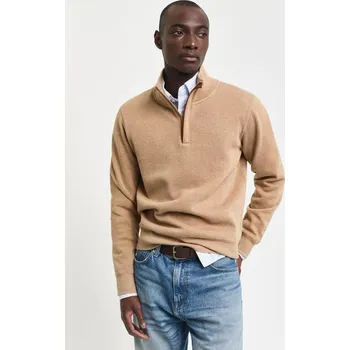 Pánská mikina MIKINA GANT SACKER RIB HALF ZIP KHAKI MEL