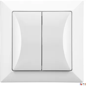 vypínač Dvojitý vypínač Klasik, Podomítkový Timex-Elektro bílý WP-2 Op BI