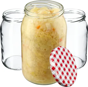 Obraz 8x SKLENICE 900ml NA ZAVAŘENINY MEDU + ŠROUBOVACÍ VÍČKA 82mm