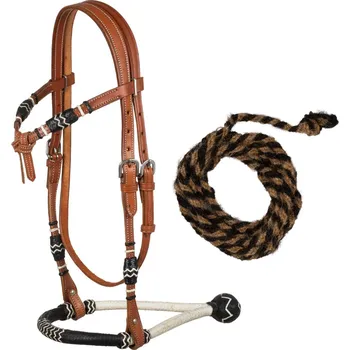 Pool's Set uzdečky a otěží Bosal Bicolor Pool's, COB/FULL, cognac