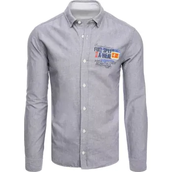Pánská móda Šedá košile s potiskem DX2286 Velikost: 2XL