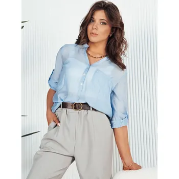 Dámská košile Světle modrá košile z jemného materiálu s kapsou LUNA RY2326 Velikost: S
