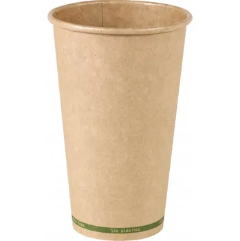 Jednorázové nádobí Papírový EKO kelímek bez plastu 460 ml KRAFT - 50 kusů