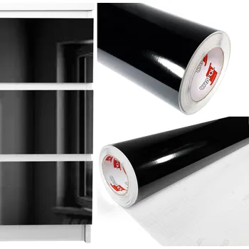 Tapeta Samolepicí Fólie dýha ČERNÁ LESKLÁ 1m x 2m DIY Nábytek Změna barvy