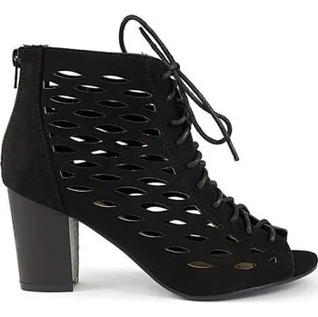 Dámská zimní obuv Dámské kotníkové boty Next Společenské černé kotníkové boty s otevřenou špičkou black velikost 37