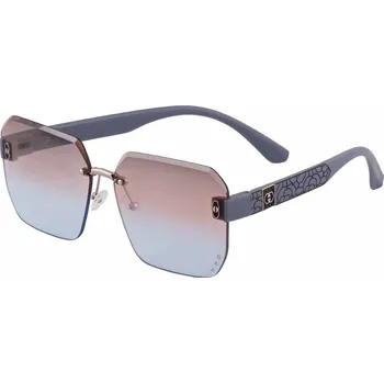 Dámské sluneční brýle se zirkony a zdobením,růžovo- modré skla , 9001988-3,TR2522